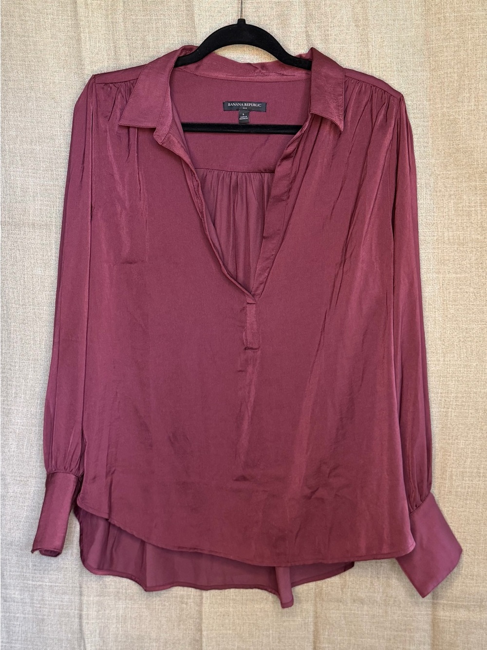 Banana Republic Burgundy Satin Blouse